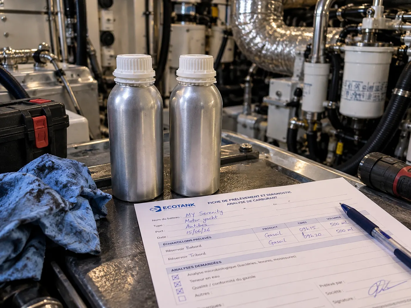 Analyses d’eau et du gasoil